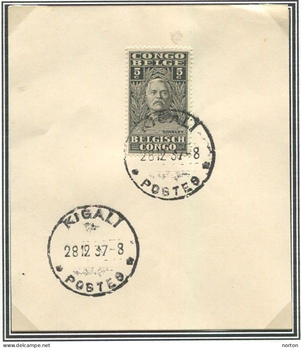 Ruanda-Urundi Kigali Oblit. Keach 7A1 Sur C.O.B. 135 Sur Papier Libre Le 28/12/1937 - Lettres & Documents
