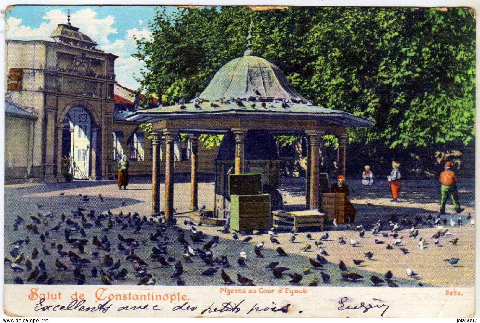 TURQUIE - CONSTANTINOPLE - Pigeons Au Cour D' Eyoub - Türkei