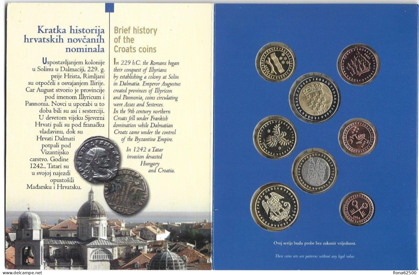 SERIE € ESSAIS 2004 . CROATIE . - Privatentwürfe