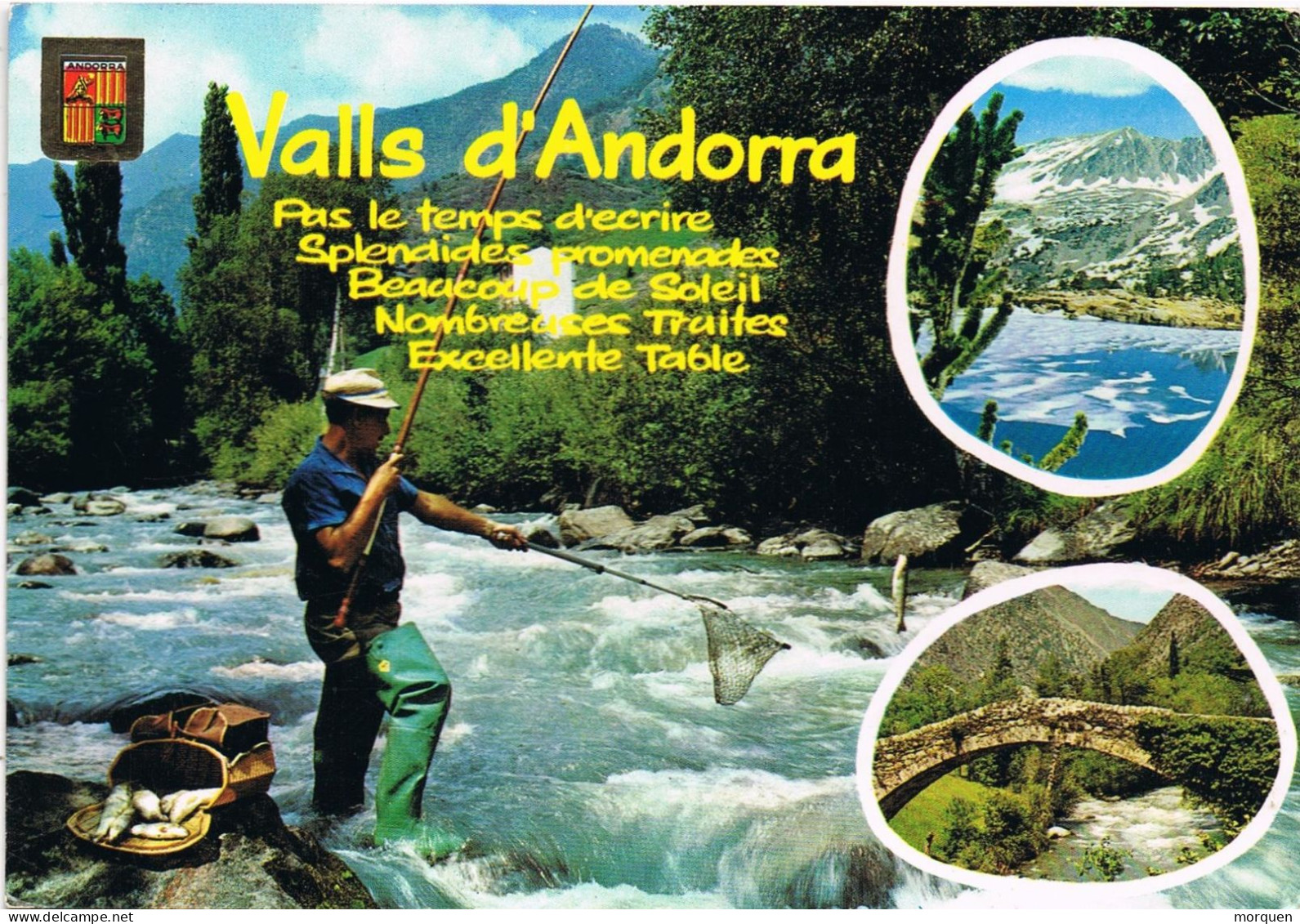 54706. Postal  SAN JULIAN De LORIA (Andorra Española) 1972. Franqueo Sello Español. Pesca En Andorra - Briefe U. Dokumente