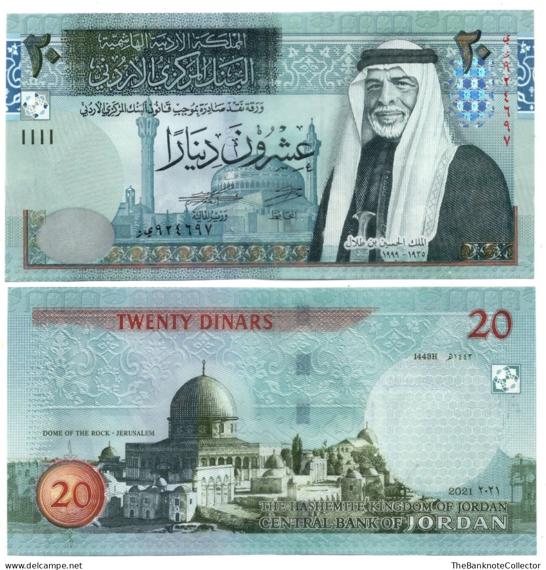 Jordan 20 Dinars 2021 P-37 UNC - Jordanie