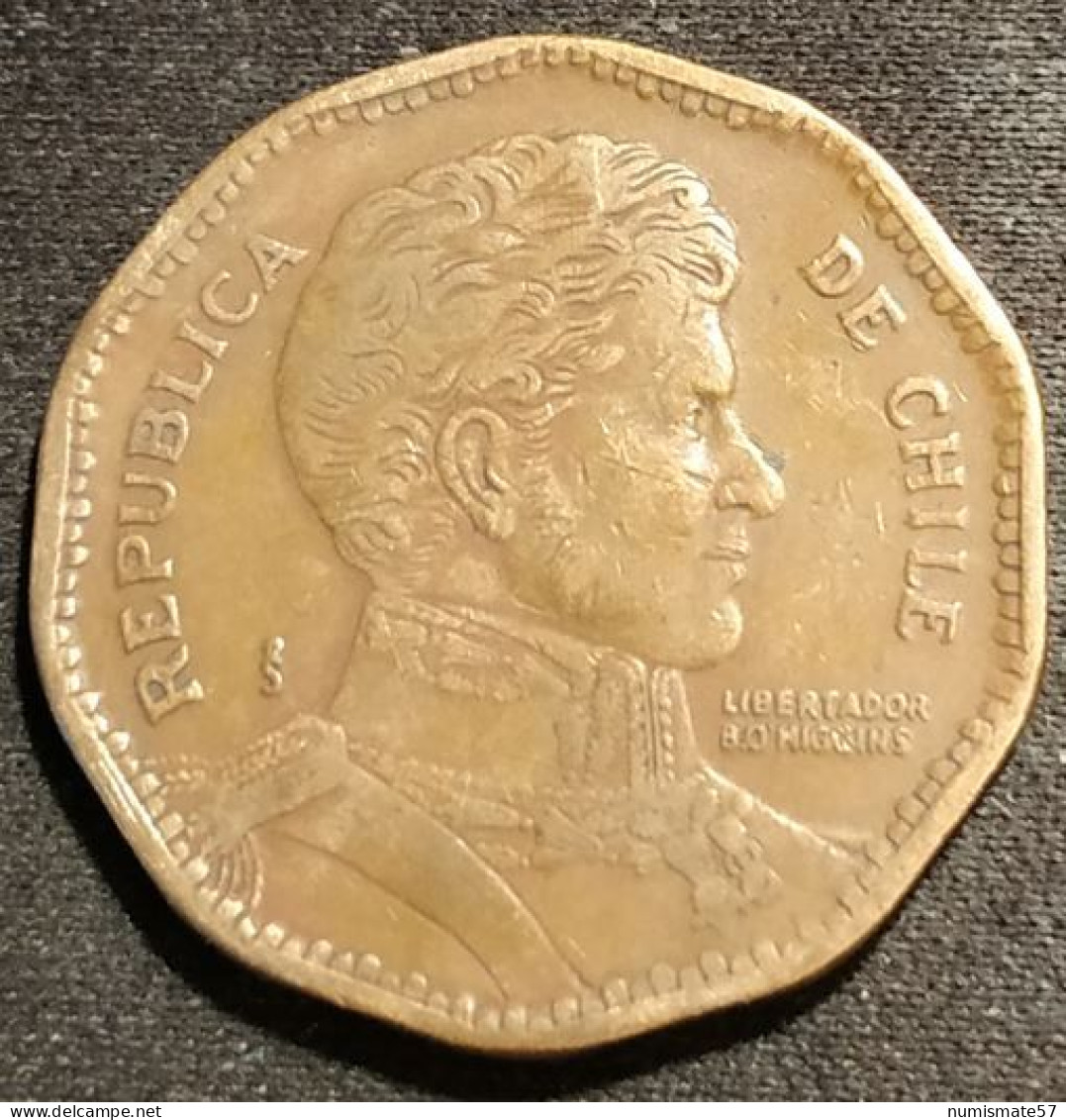 CHILI - CHILE - 50 PESOS 1987 - Bernardo O'Higgins Riquelme - KM 219.1 - ( Bronze-aluminium ) - Chile