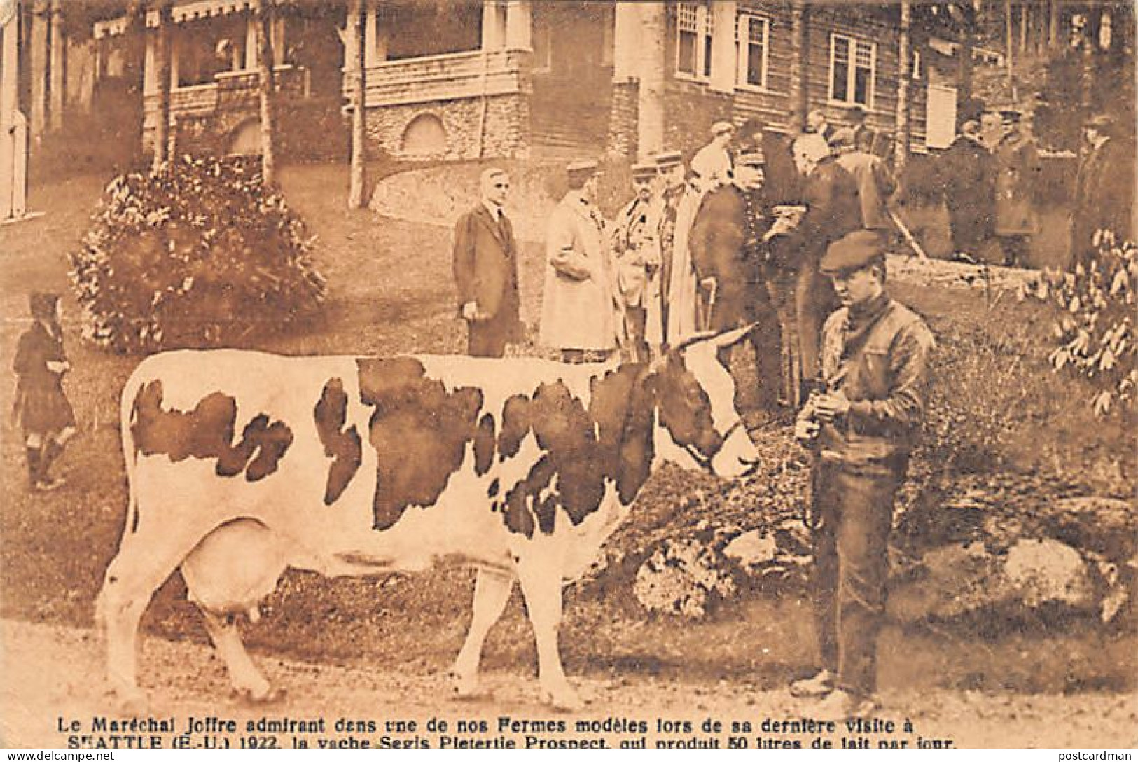 SEATTLE (WA) French Marshal Joffre Visiting A Gloria Model Dairy During His Visit In 1922 - Seattle