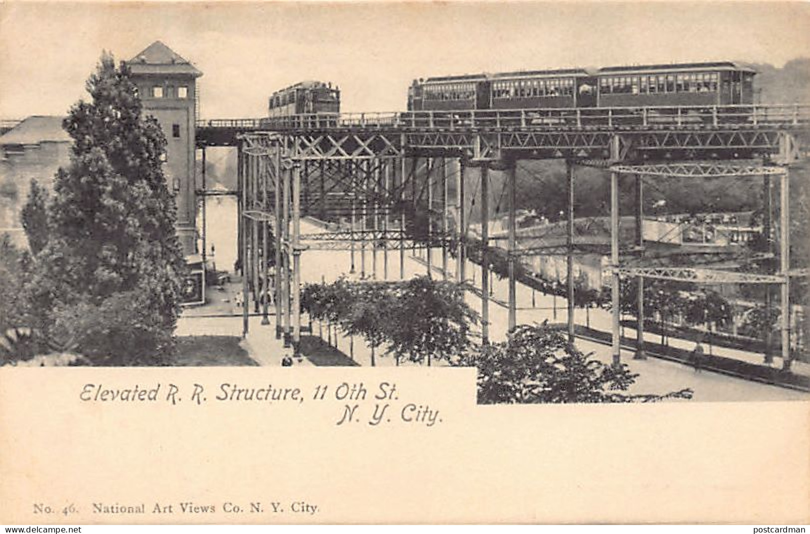 NEW YORK CITY - Elevated Railroad Structure, 110th Street - Publ. National Art Views Co. 46 - Manhattan