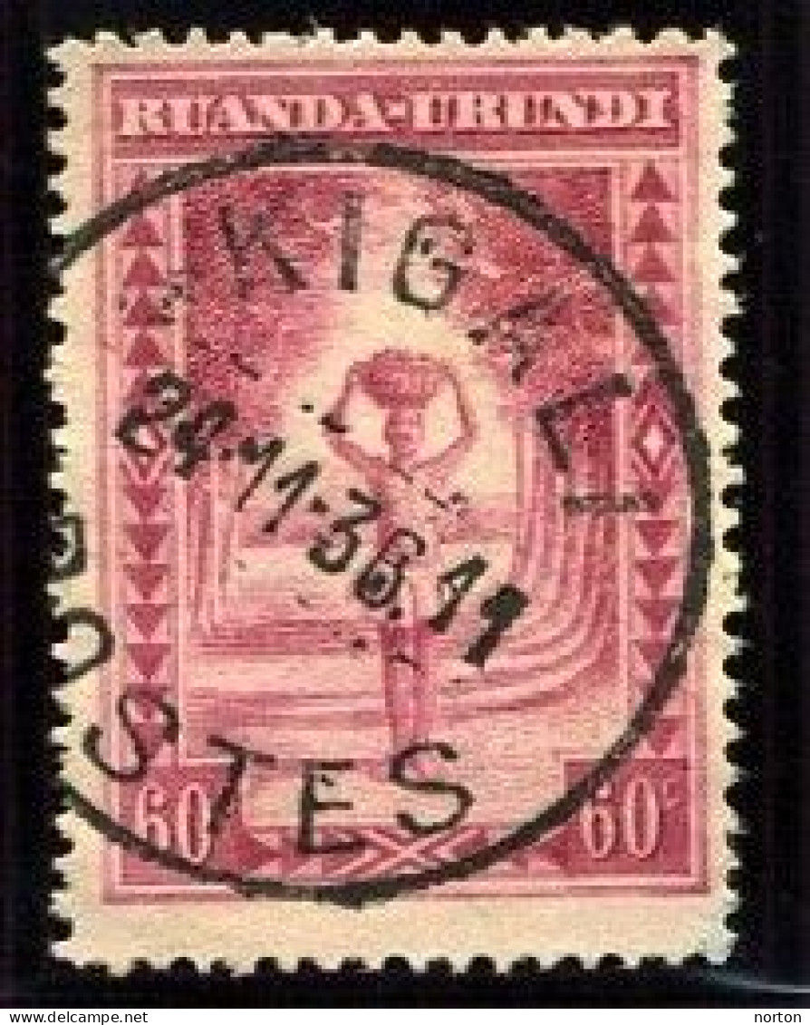 Ruanda-Urundi Kigali Oblit. Keach 7C1 Sur C.O.B. 97 Le 24/11/1936 - Oblitérés