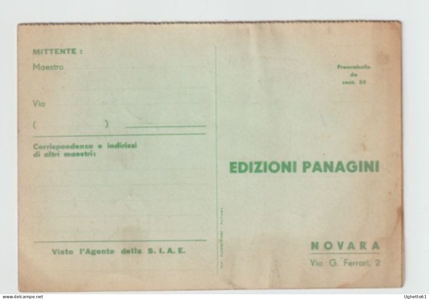 Calendario 1935 Edizioni Musicali Panagini Novara - Klein Formaat: 1921-40