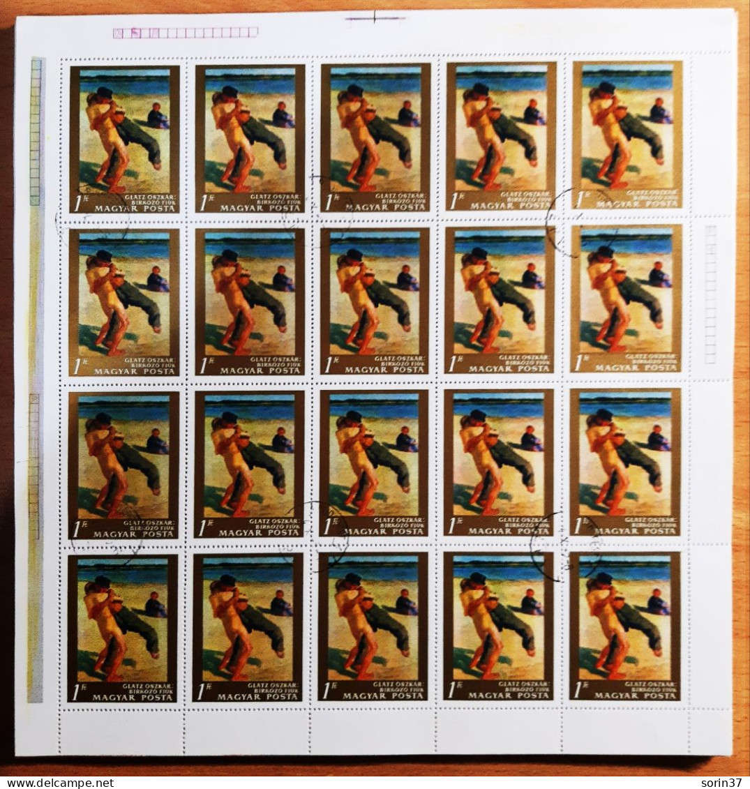 Hungria Pliego 50 Sellos Año 1967 Usado Pinturas De La Galería Nacional De Budapest - Used Stamps