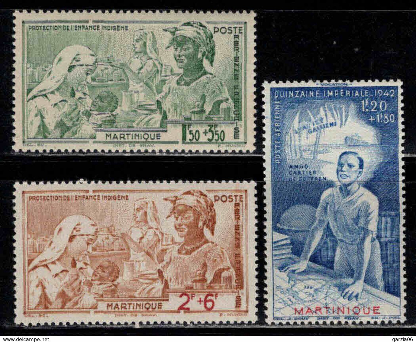 Martinique - 1942  - PA 1 à 3  - Neufs ** - MNH - Aéreo