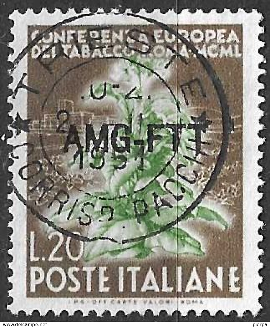 TRIESTE ZONA A - 1950 - TABACCO - LIRE 20 - USATO (YVERT 80 - MICHEL 116 - SS 85) - Nuevos