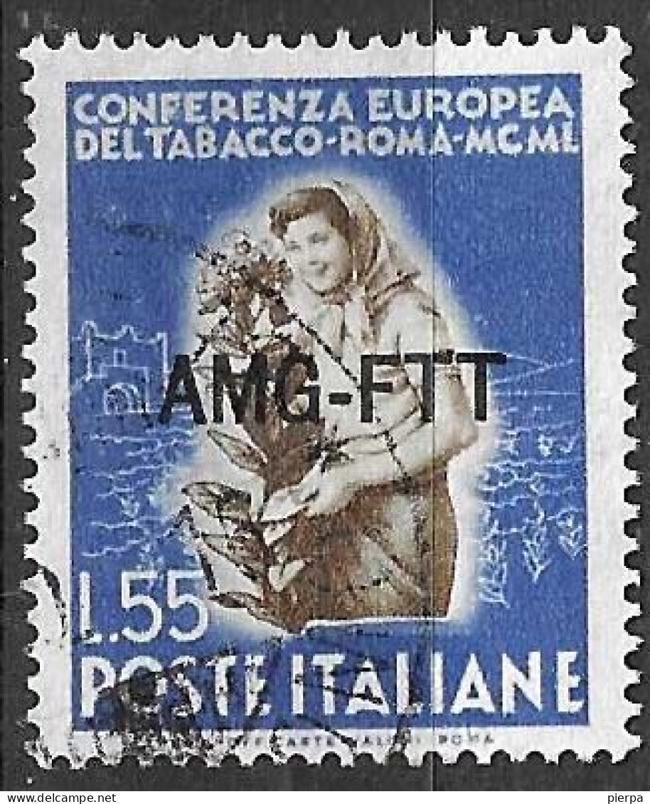 TRIESTE ZONA A - 1950 - TABACCO - LIRE 55 - USATO (YVERT 81 - MICHEL 117 - SS 86) - Neufs