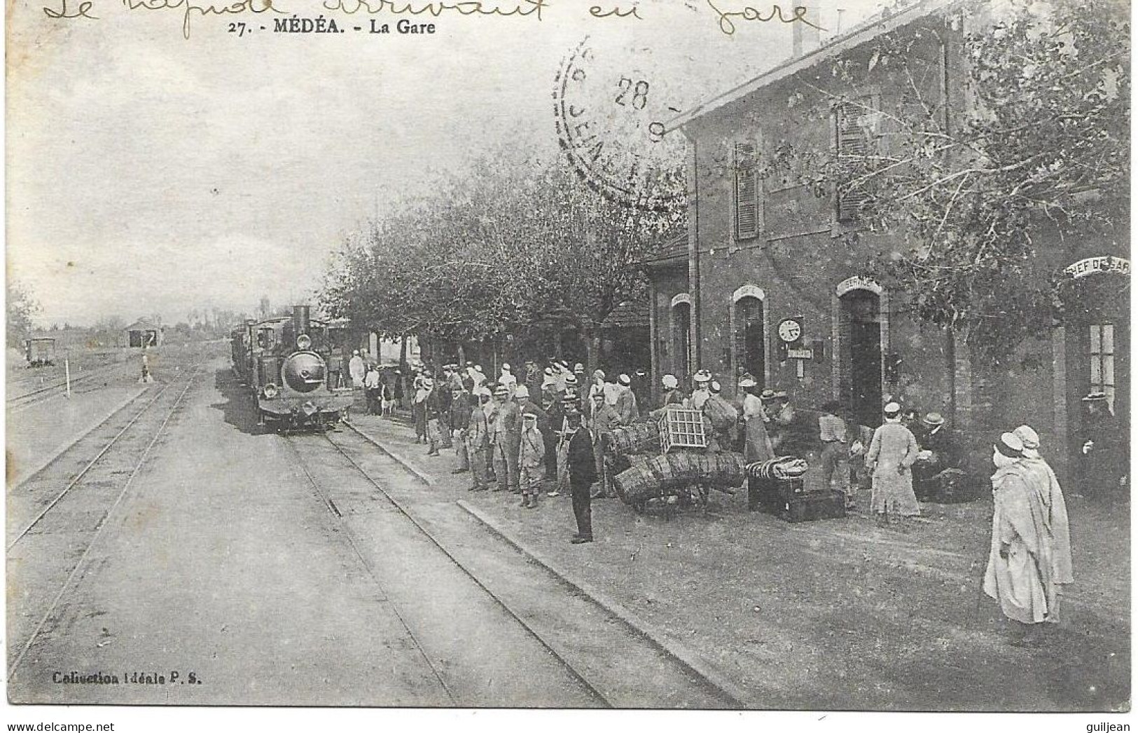 ALGERIE - MEDEA - N° 27 - LA GARE - Train, Passagers - Carte Circulé - - Medea