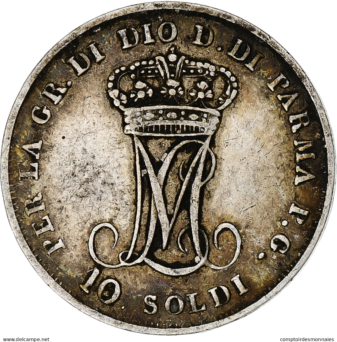 Italie, Duché De Parme, Maria Luigia, 10 Soldi, 1815, Parme, Argent, TTB - Parme