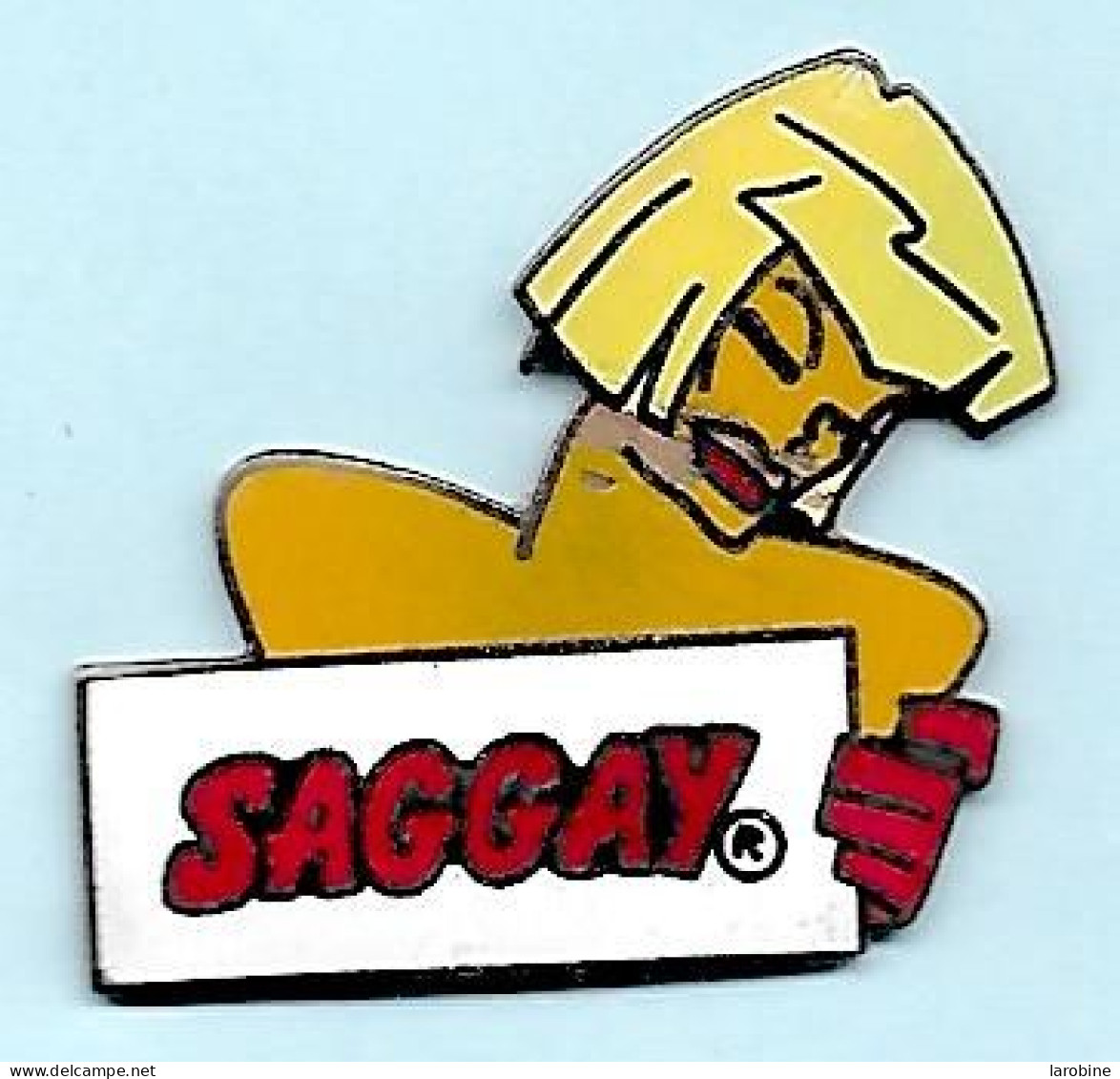 @@ Saggay F. THOMAS Pin-ups Blonde Avec Logo SAGGAY. (3.70x4.00) EGF @@bd31 - Pin-ups