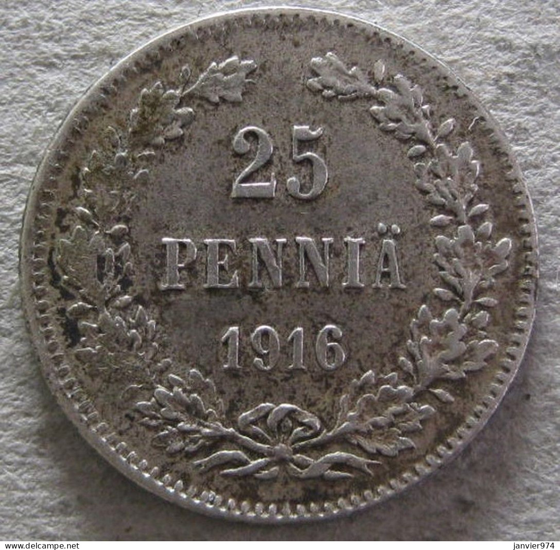 Finlande 25 Pennia 1916 S Nicholas II, En Argent. KM# 6, Superbe - Finland