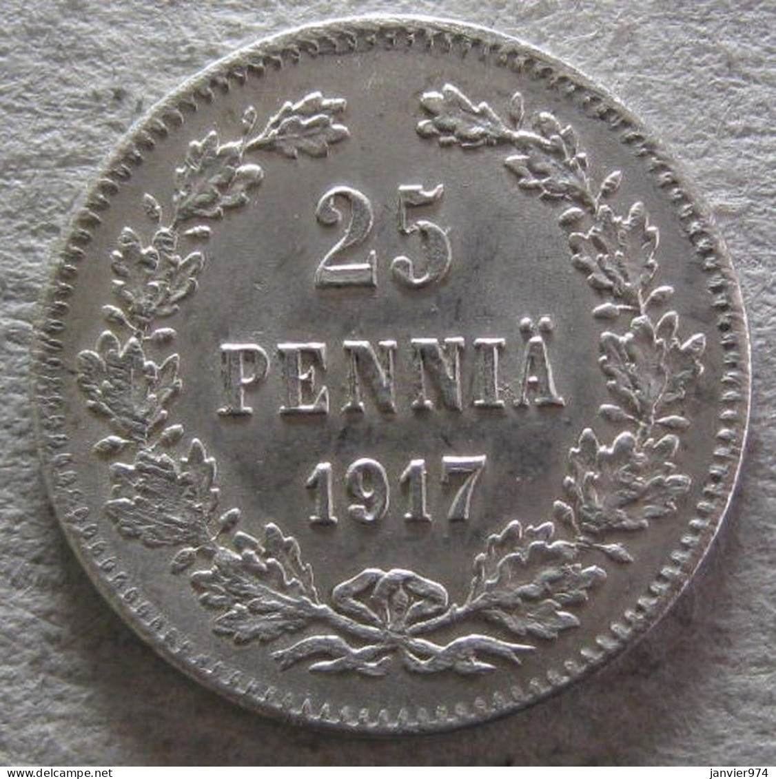 Finlande 25 Pennia 1917 S Nicholas II, En Argent. KM# 6, Unc - Neuve - Finlande