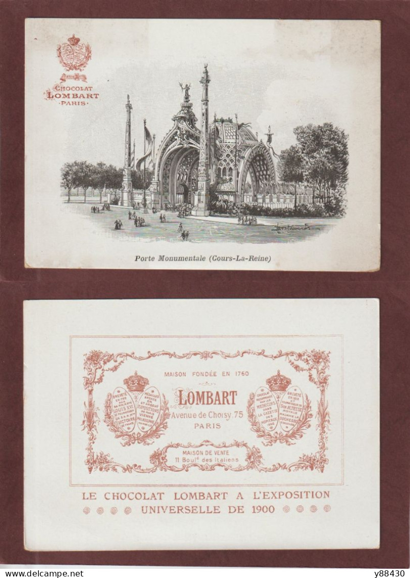 Chocolat LOMBART - Expo. Universelle De 1900 à PARIS - PORTE MONUMENTALE Au COURS LA REINE - Lombart
