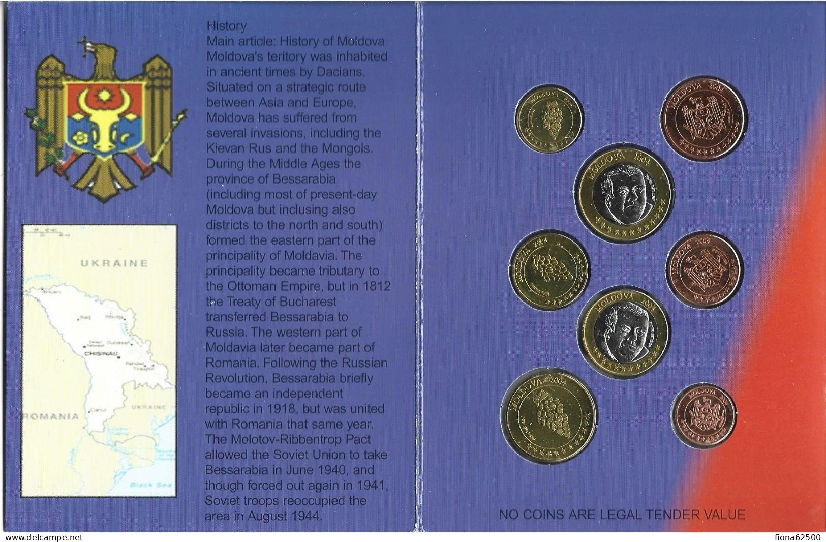 SERIE € ESSAIS 2004 . MOLDAVIE . - Private Proofs / Unofficial