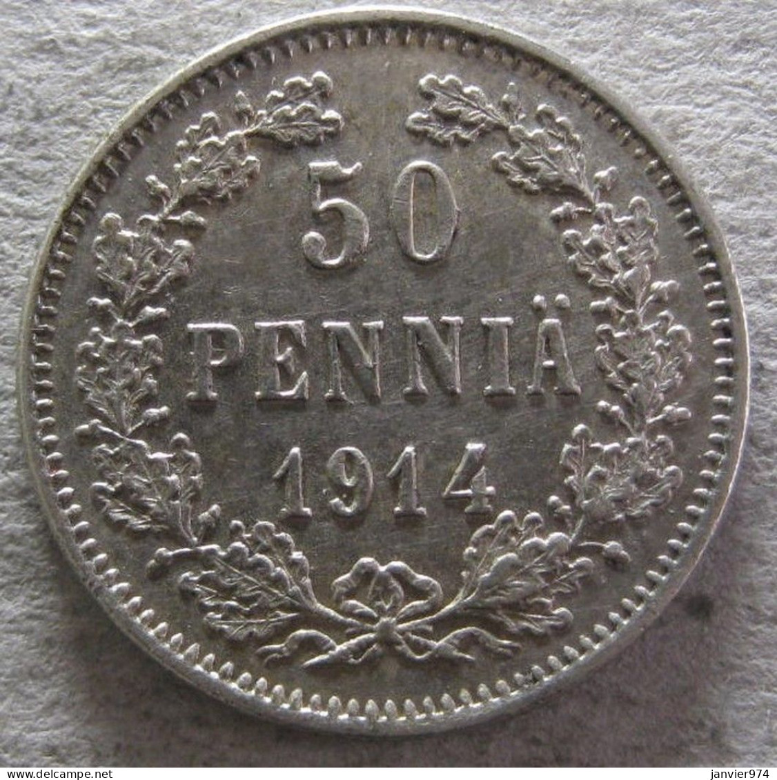 Finlande. 50 Pennia 1914 S . En  Argent. KM# 2.2, Unc - Neuve - Finlandia