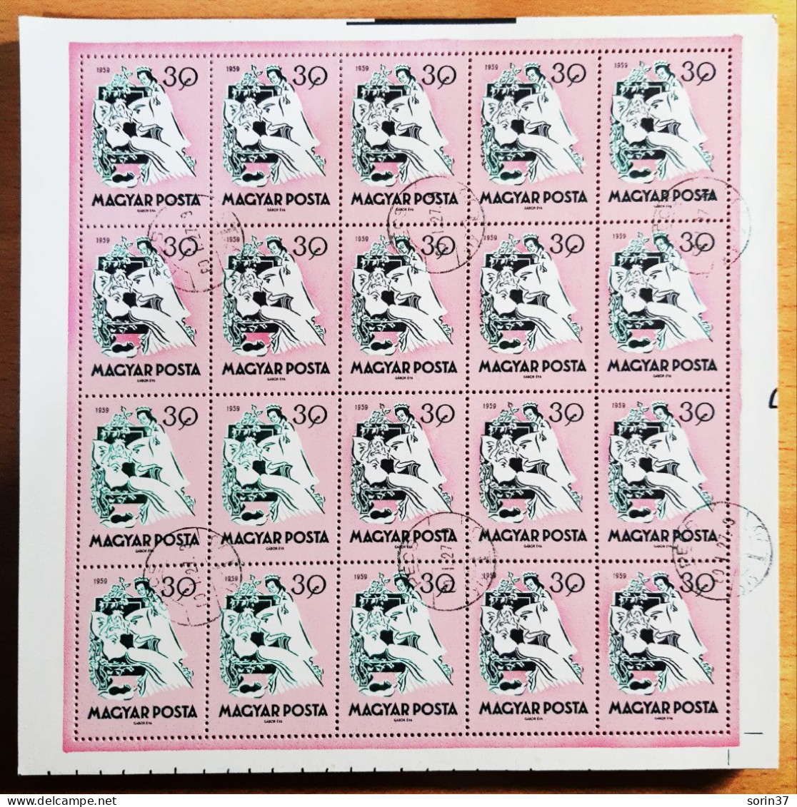 Hungria Pliego 25 Sellos Año 1959  Usado Cuentos De Hadas - Used Stamps