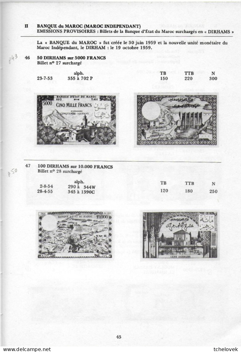 (Livres). Rare. M. Muszynski Et Al. Le Papier-Monnaie Du Maroc. 1974. 62 P - Literatur & Software