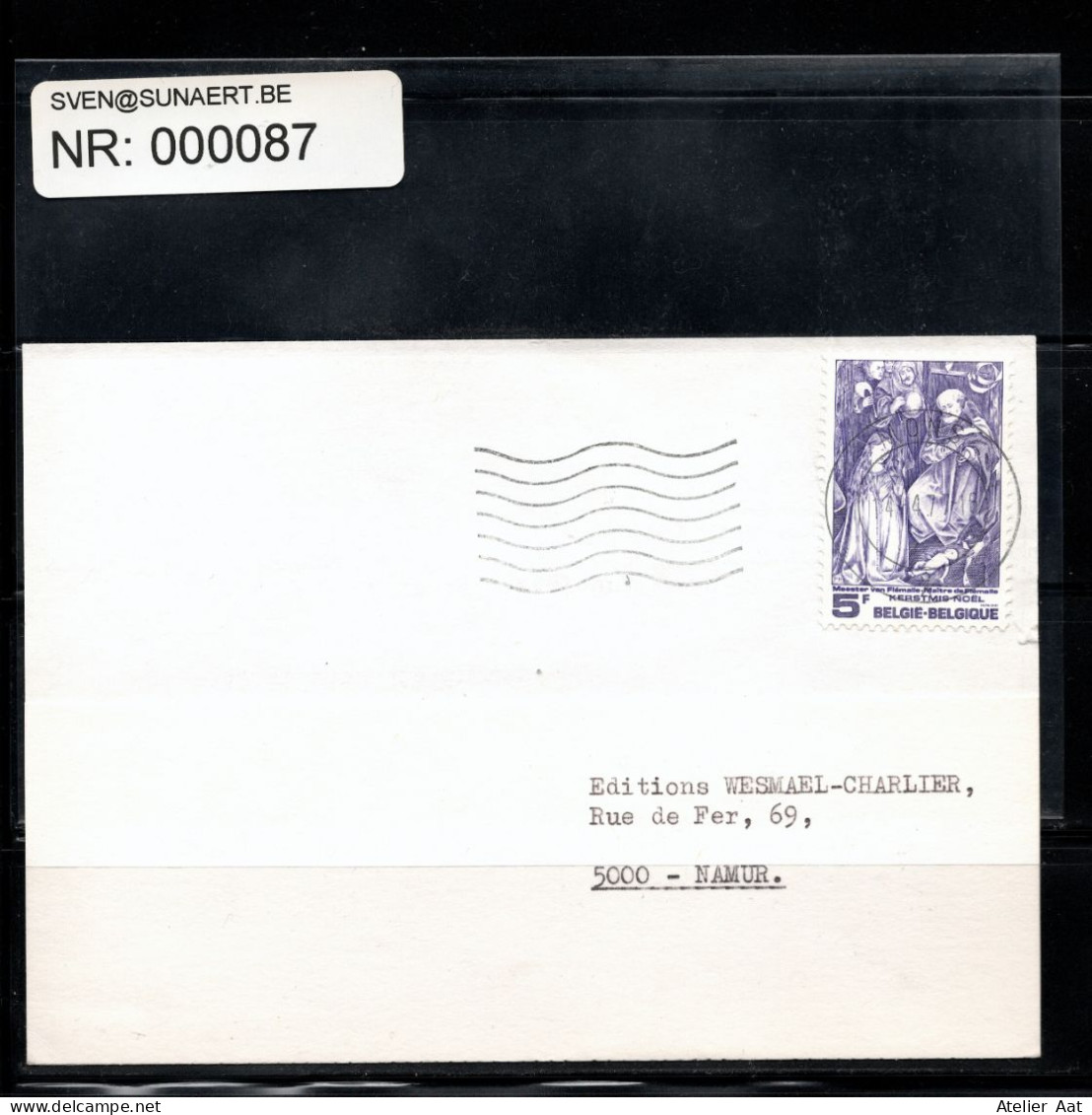 Postkaart: Vlagstempel Mons 14-4-1977 + COB 1837 - Flammes