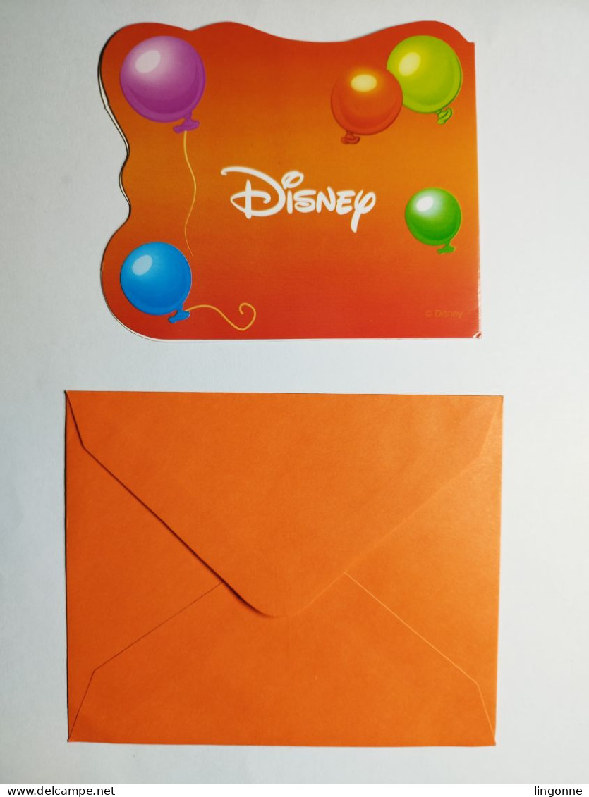 Carte + Enveloppe DISNEY Come To My PARTY !  9,5 X 12 Cm (enveloppe) - Autres & Non Classés