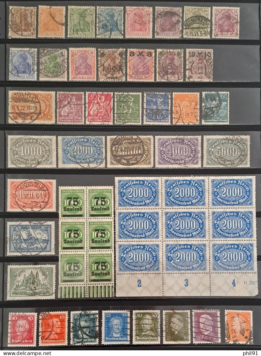 ALLEMAGNE République De Weimar    Lot De Timbres Oblitérés, Dont Sarre - Sonstige & Ohne Zuordnung