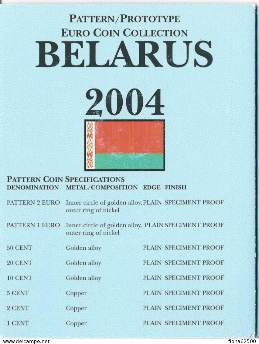 SERIE € ESSAIS 2004 . BIELORUSSIE . - Private Proofs / Unofficial