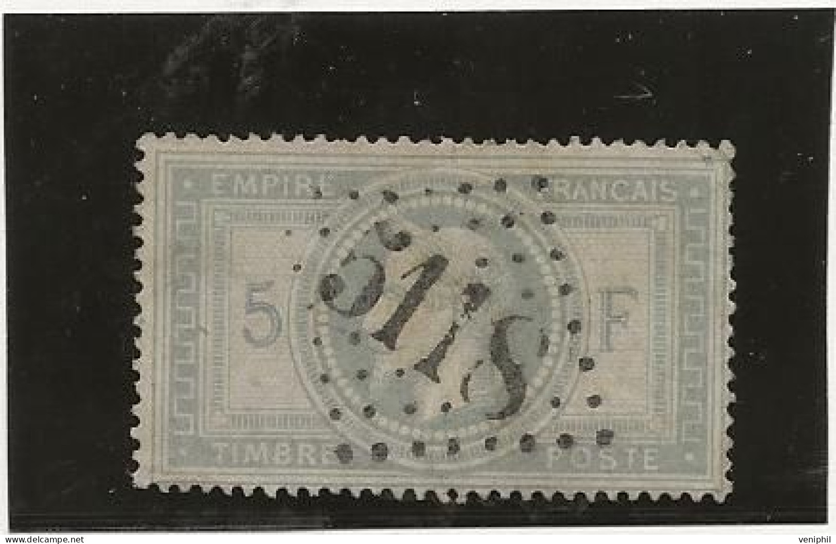 TIMBRE N° 33 - 5 FRS EMPIRE LAURE - OBLITERATION GROS CHIFFRE 5118 -YOKOHAMA  - COTE : 1500 € - 1863-1870 Napoléon III Lauré