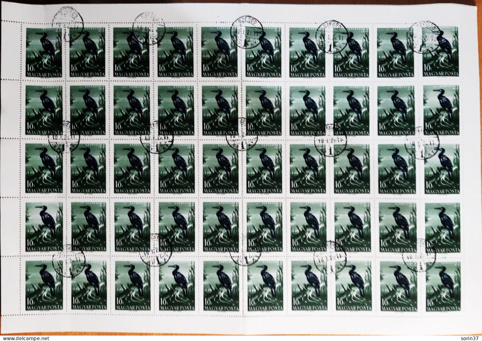 Hungria Pliego 50 Sellos Año 1959  Usado  Aves - Used Stamps