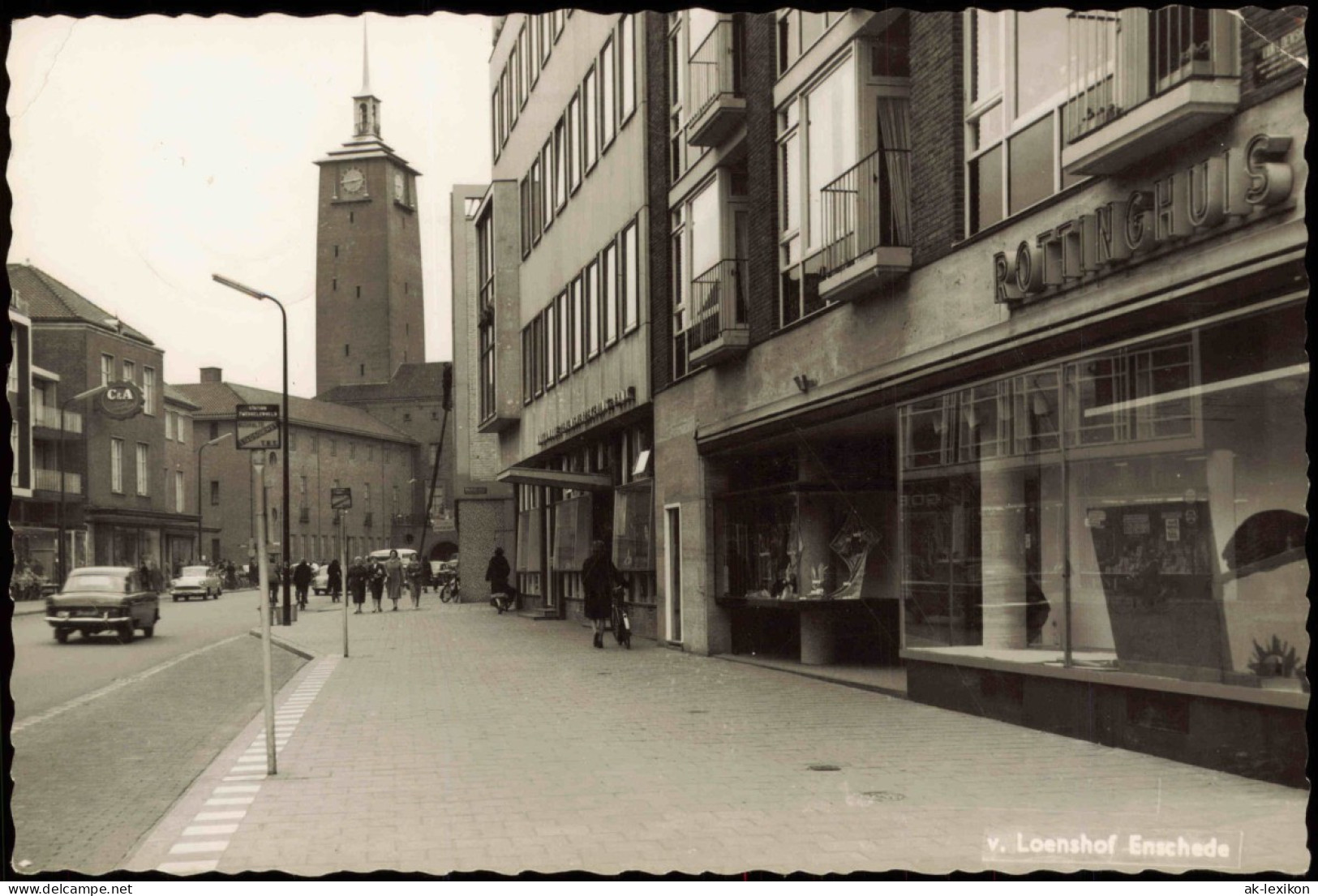 Postkaart Enschede Enschede (Eanske) Straßenpartie V. Loenshof 1964 - Enschede