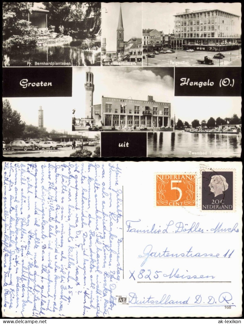 Postkaart Hengelo Pr. Bernhardplantsoen Lambertuskerk Telgentiat MB 1967 - Hengelo (Ov)