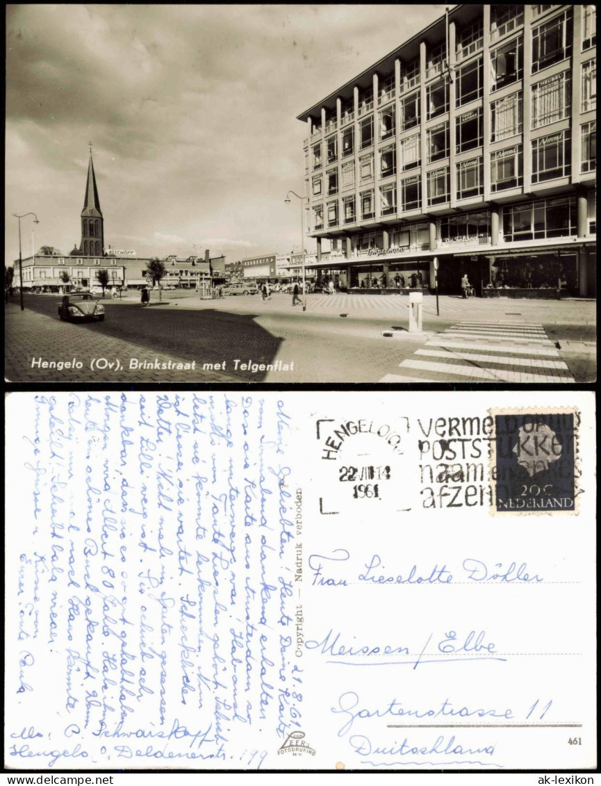 Postkaart Hengelo Brinkstraat Met Telgenflat VW Käfer 1961 - Hengelo (Ov)