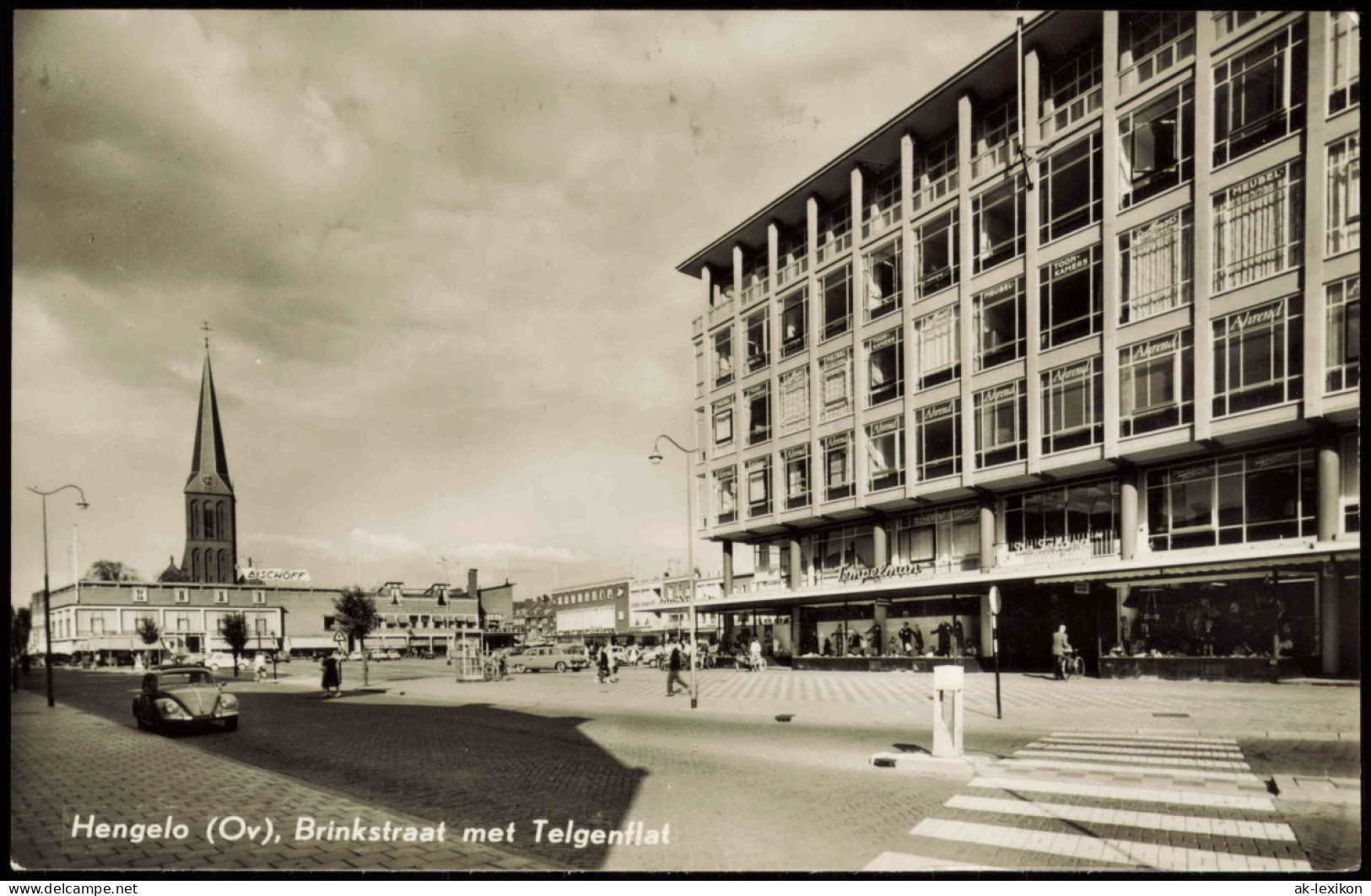 Postkaart Hengelo Brinkstraat Met Telgenflat VW Käfer 1961 - Hengelo (Ov)