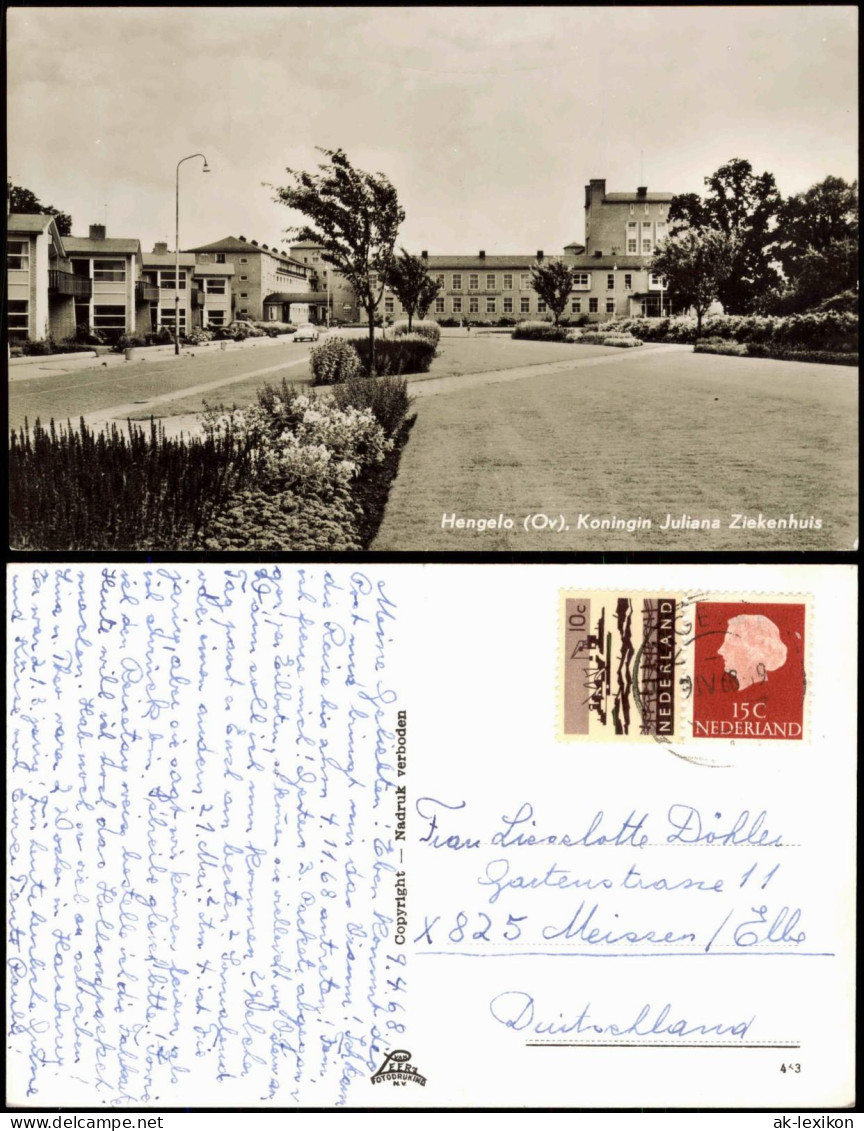 Postkaart Hengelo Koningin Juliana Ziekenhuis 1968 - Hengelo (Ov)