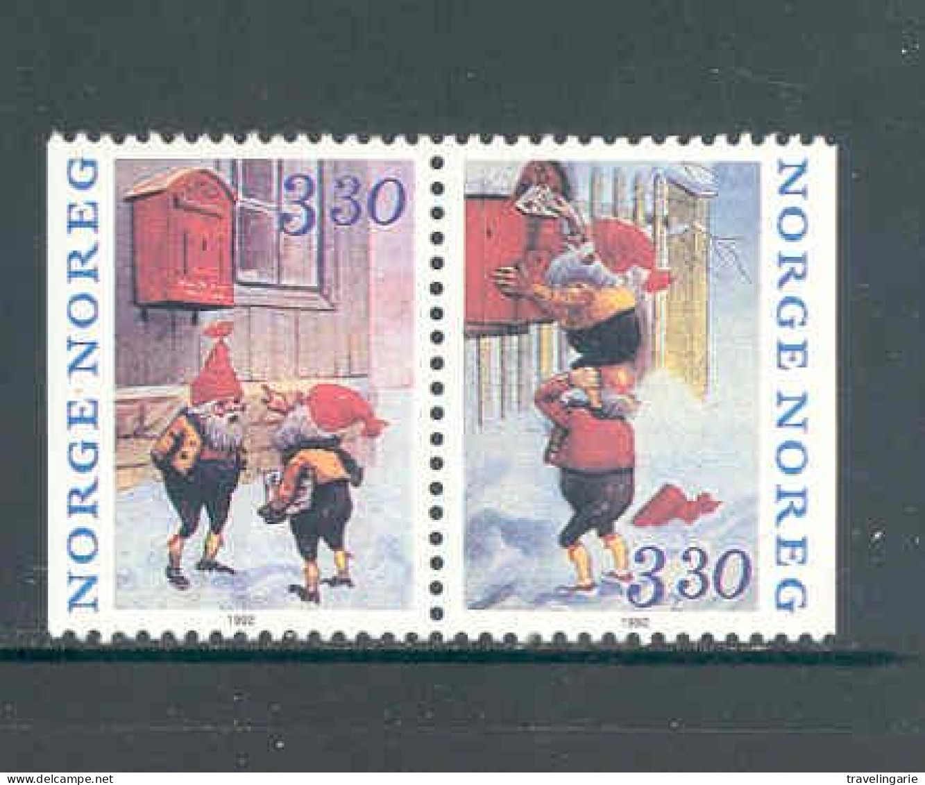 Norway 1992 Christmas Pair MNH ** - Unused Stamps