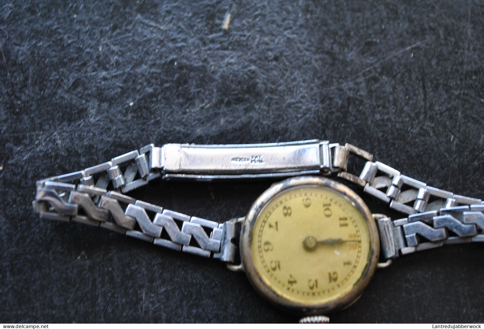 Petite Montre De Dame En Argent 800 Avec Bracelet De Marque GEMEX?? Rapporté?? - Orologi Antichi