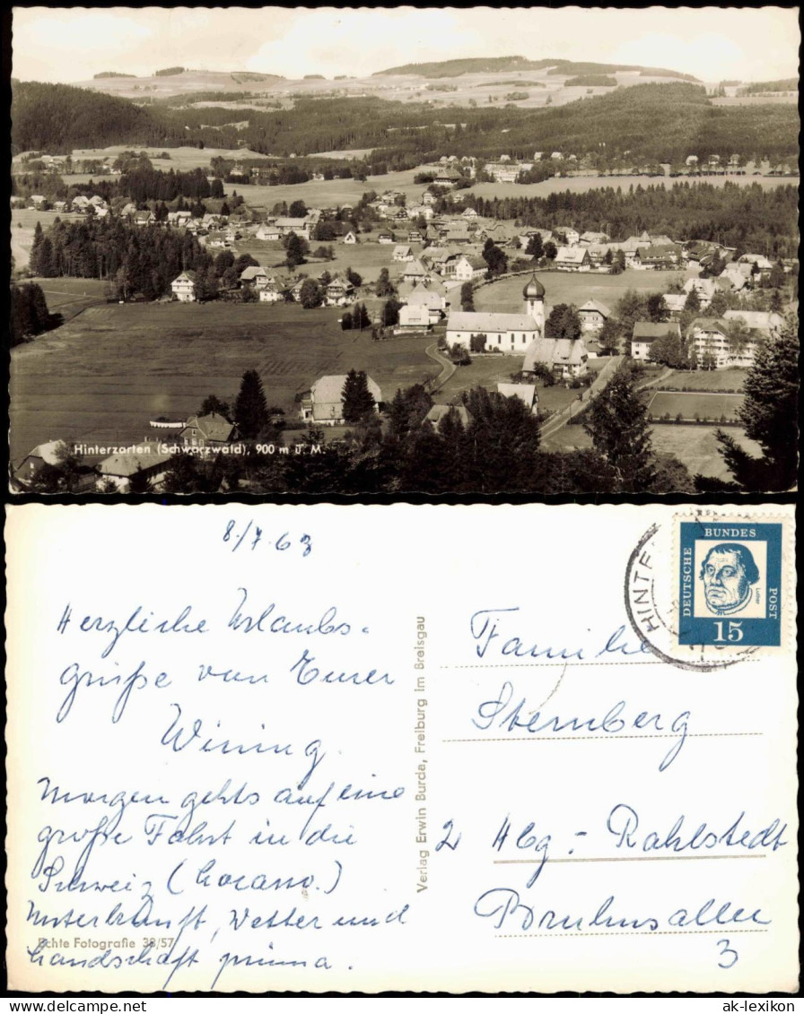 Ansichtskarte Hinterzarten Blick über Die Stadt 1963 - Hinterzarten