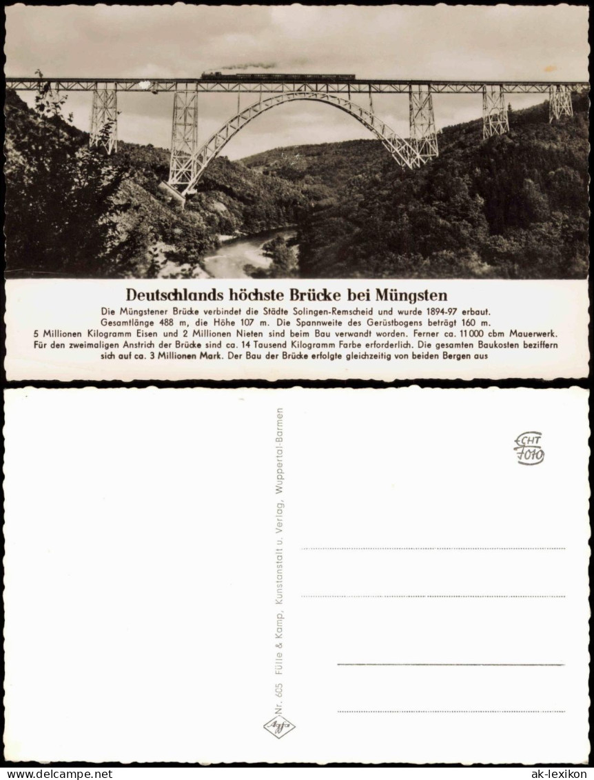 Ansichtskarte Remscheid Müngstener Brücke Chronikkarte 1964 - Remscheid