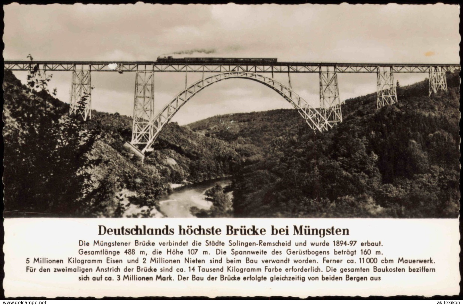 Ansichtskarte Remscheid Müngstener Brücke Chronikkarte 1964 - Remscheid