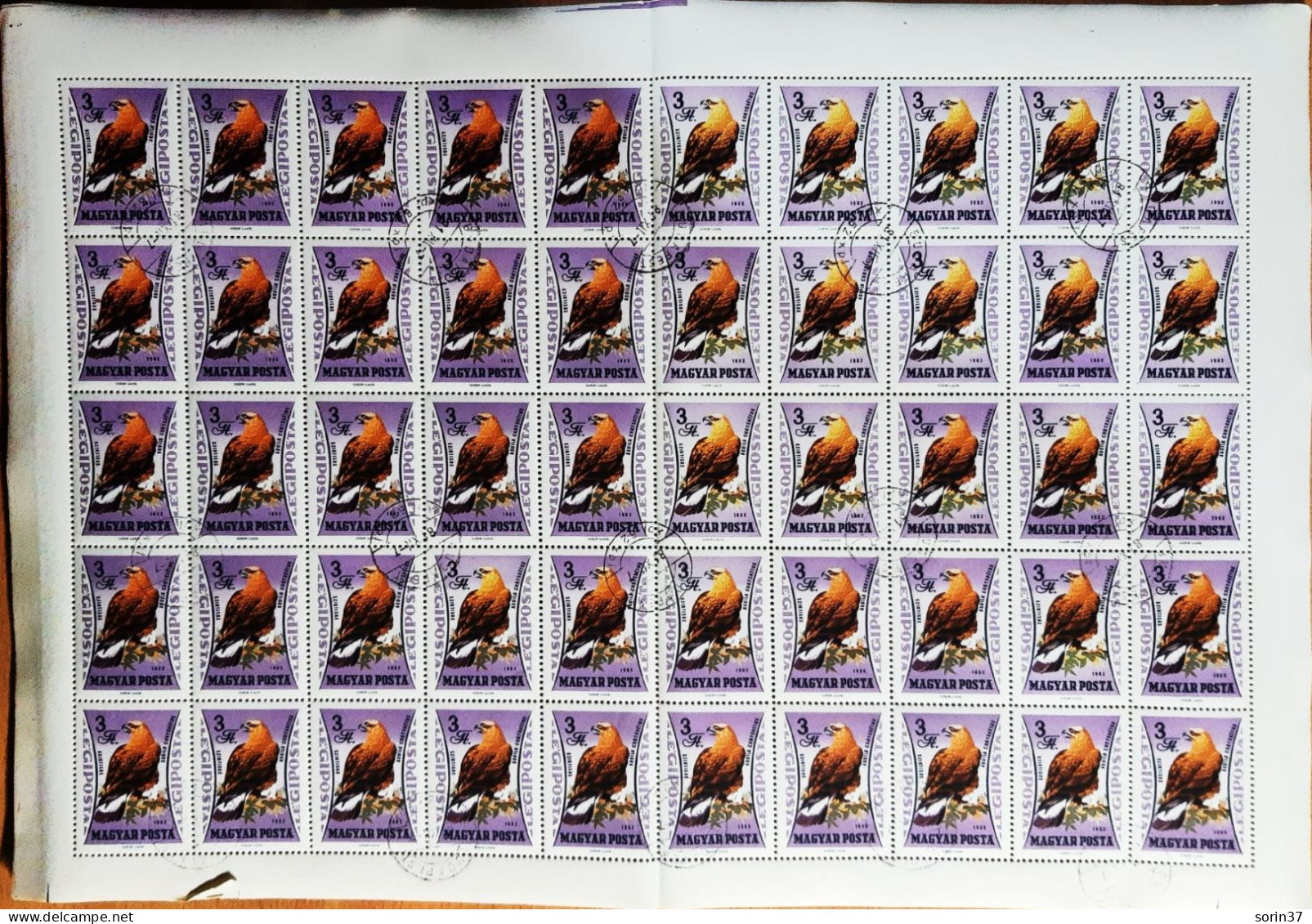 Hungria Pliego 50 Sellos Año 1962  Usado  Aves - Used Stamps