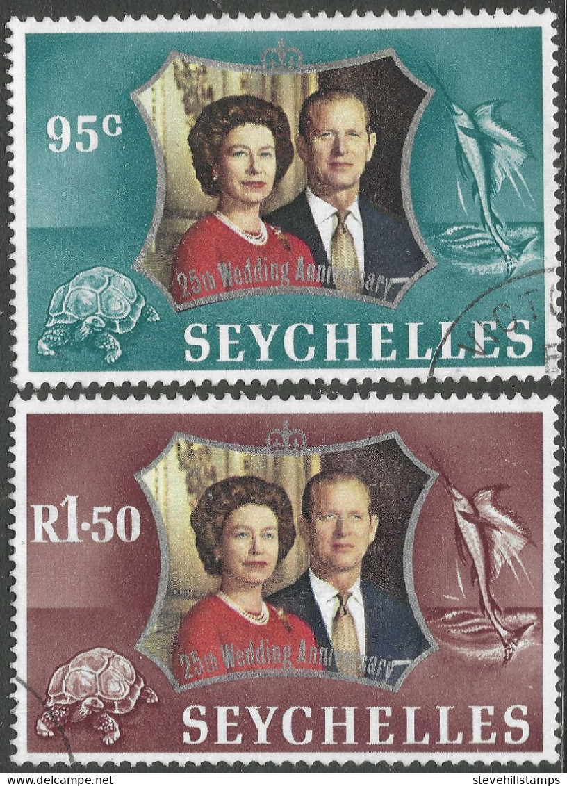 Seychelles. 1972 Royal Silver Wedding. Used Complete Set. SG 319-320. M4013 - Seychelles (...-1976)