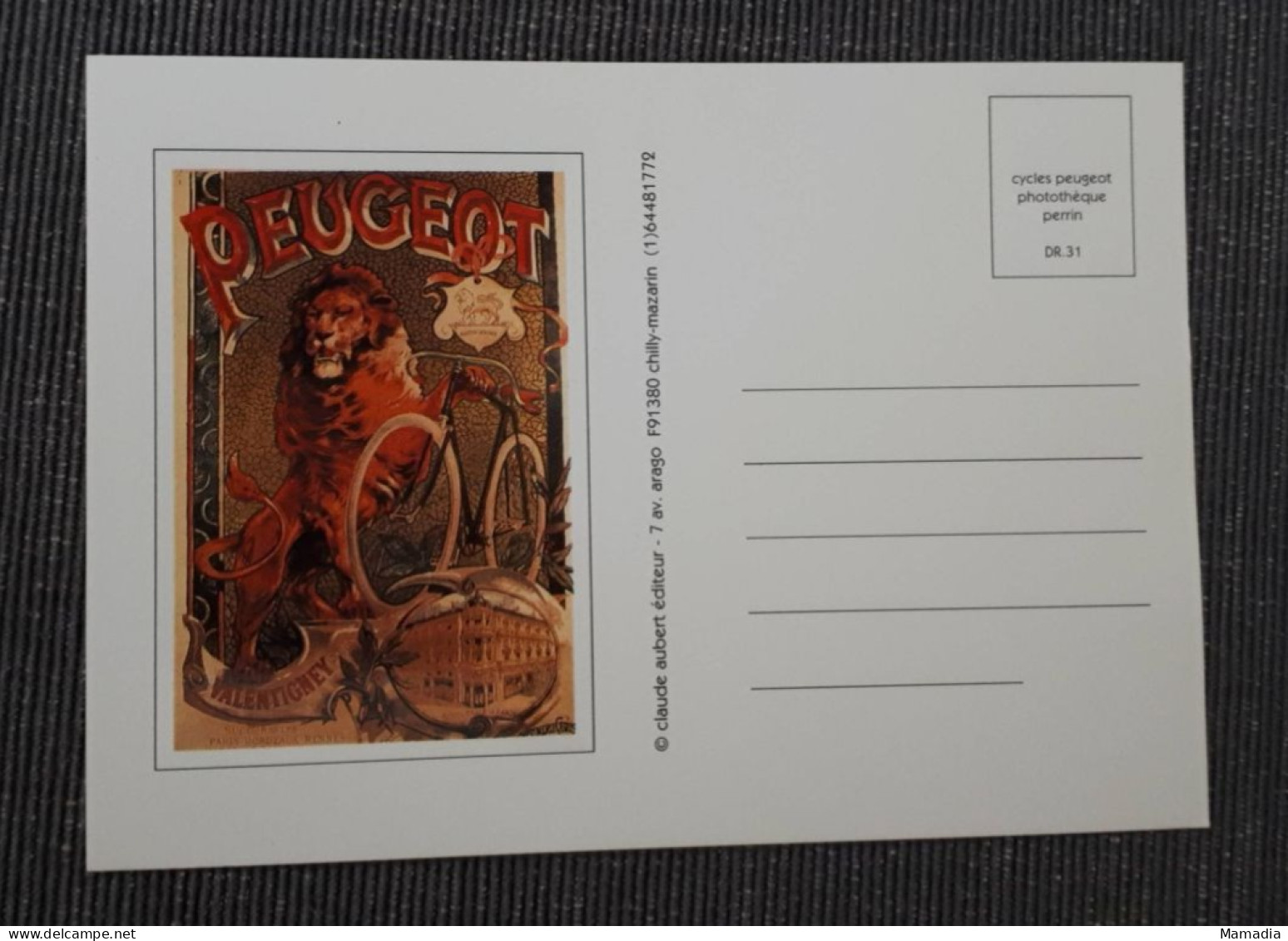 CARTE POSTALE PUBLICITE CYCLE VELO PEUGEOT VERS 1985-1990 - Other & Unclassified