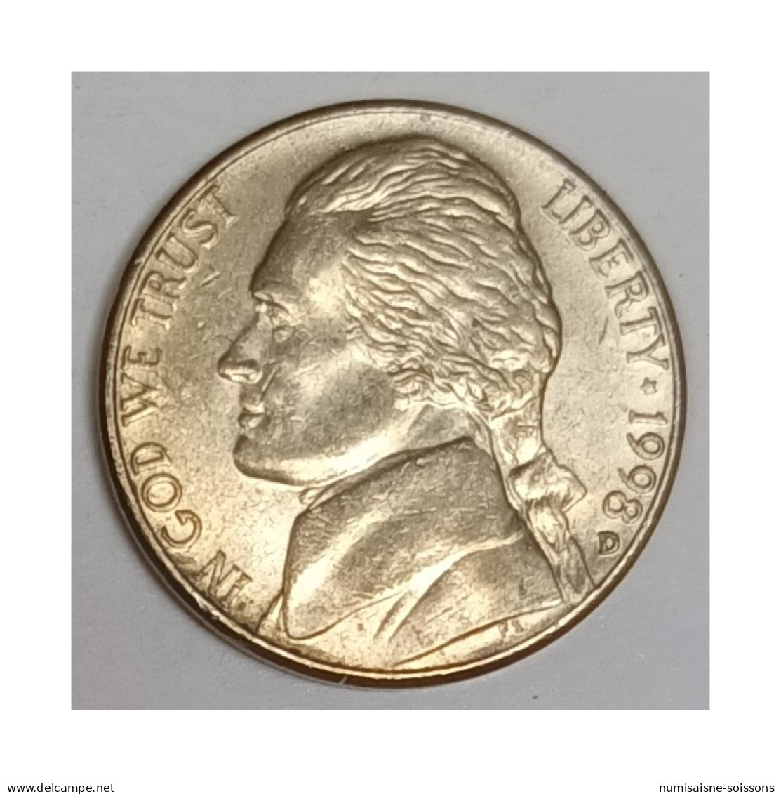 ETATS UNIS - KM A192 - 5 CENTS 1998 D - Denver - Thomas Jefferson - SPL - Andere & Zonder Classificatie