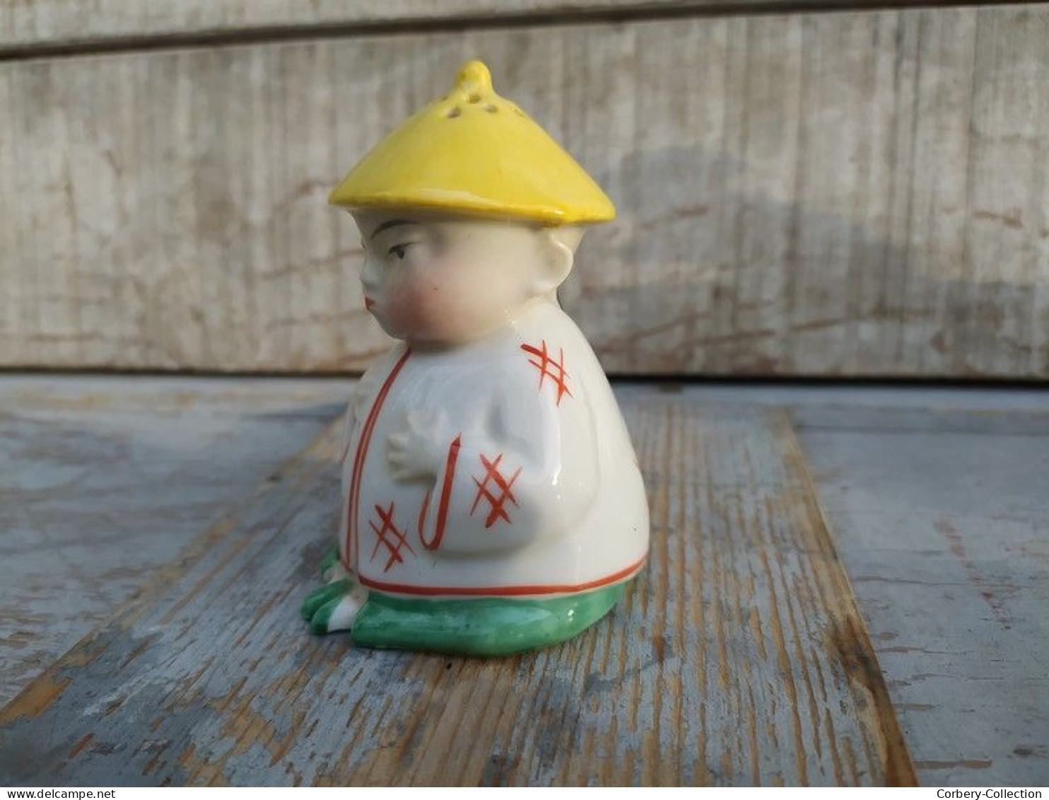 Ancienne Salière Personnage Chinois Porcelaine Allemande Ca1930 - Altri & Non Classificati