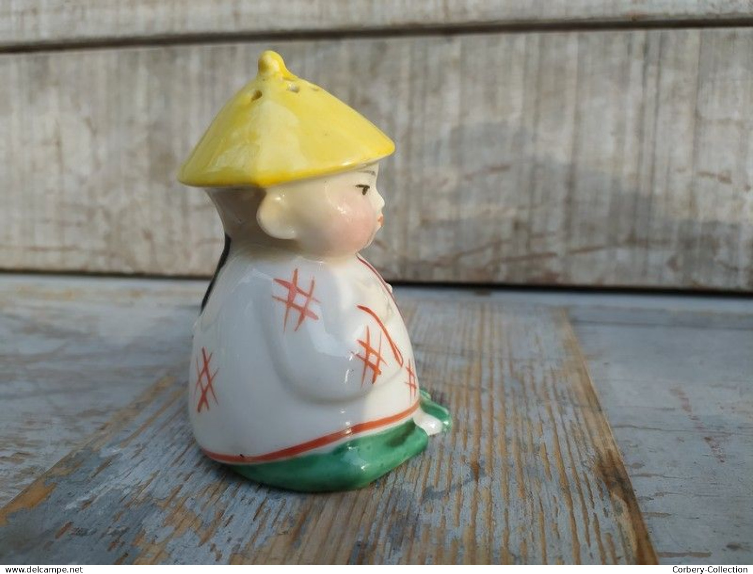 Ancienne Salière Personnage Chinois Porcelaine Allemande Ca1930 - Other & Unclassified