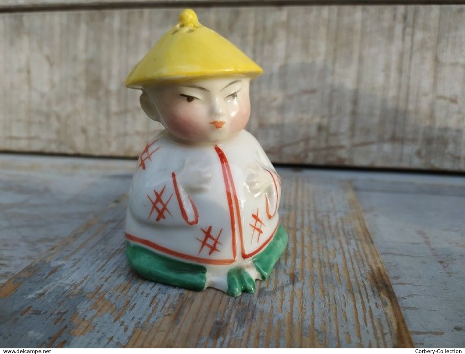 Ancienne Salière Personnage Chinois Porcelaine Allemande Ca1930 - Autres & Non Classés