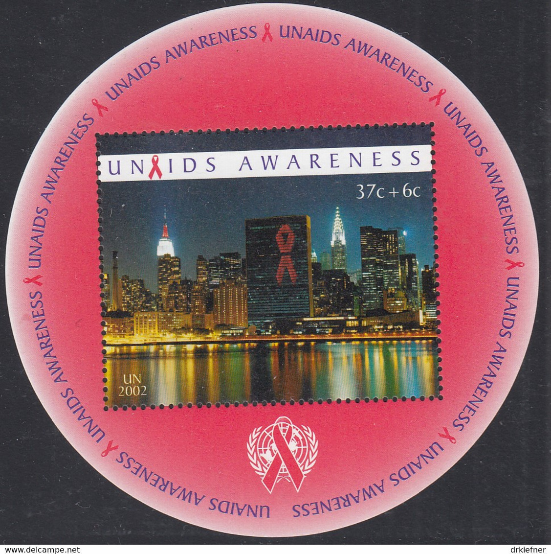 UNO NEW YORK  Block 22, Postfrisch **, Aids-Bekämpfung, 2002 - Blokken & Velletjes