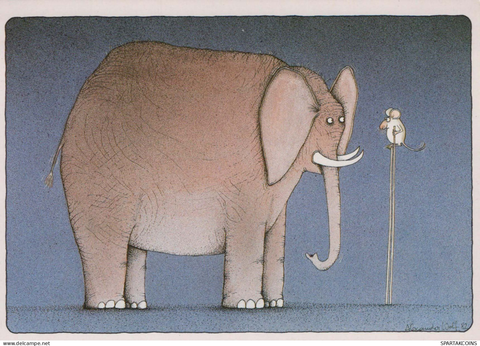 ÉLÉPHANT Animaux Vintage Carte Postale CPSM #PBS745.FR - Éléphants