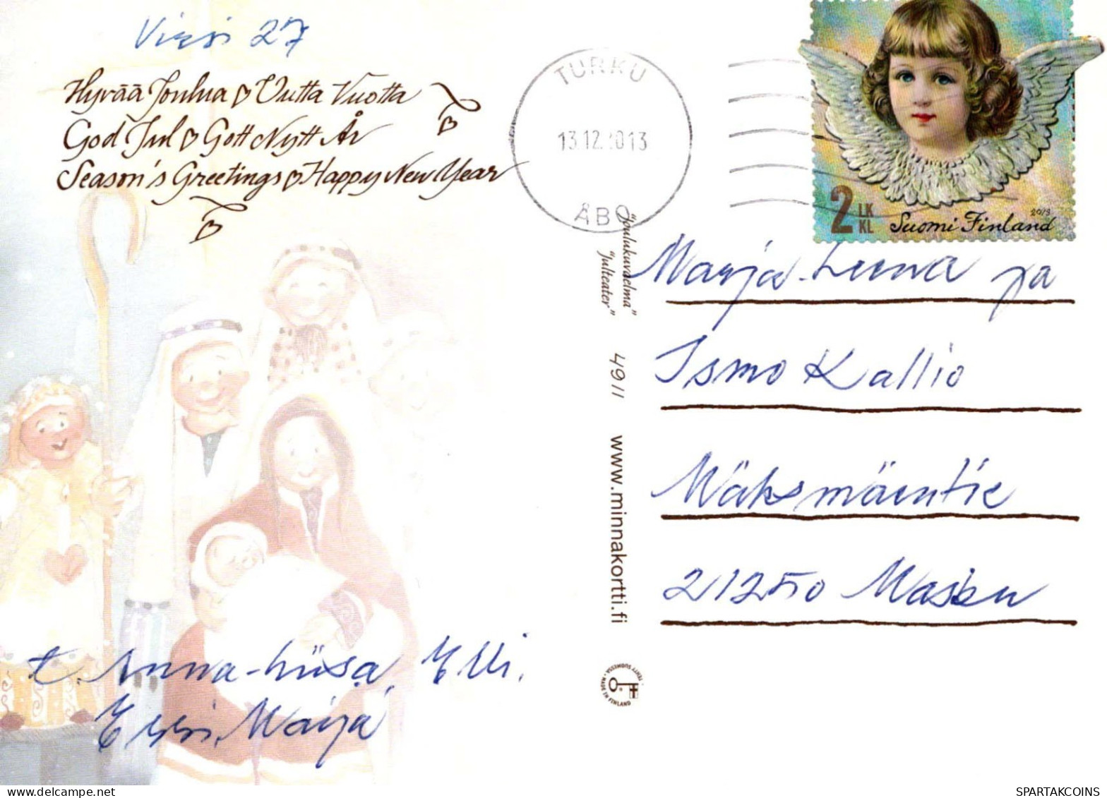 Vierge Marie Madone Bébé JÉSUS Religion Vintage Carte Postale CPSM #PBQ080.FR - Jungfräuliche Marie Und Madona